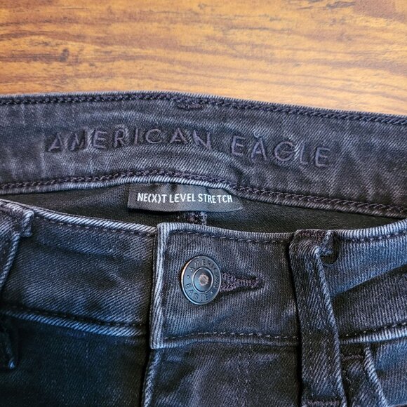 American Eagle Jeans 6 R Next Level Stretch Jeggings Super Hi Rise Black - Picture 4 of 11